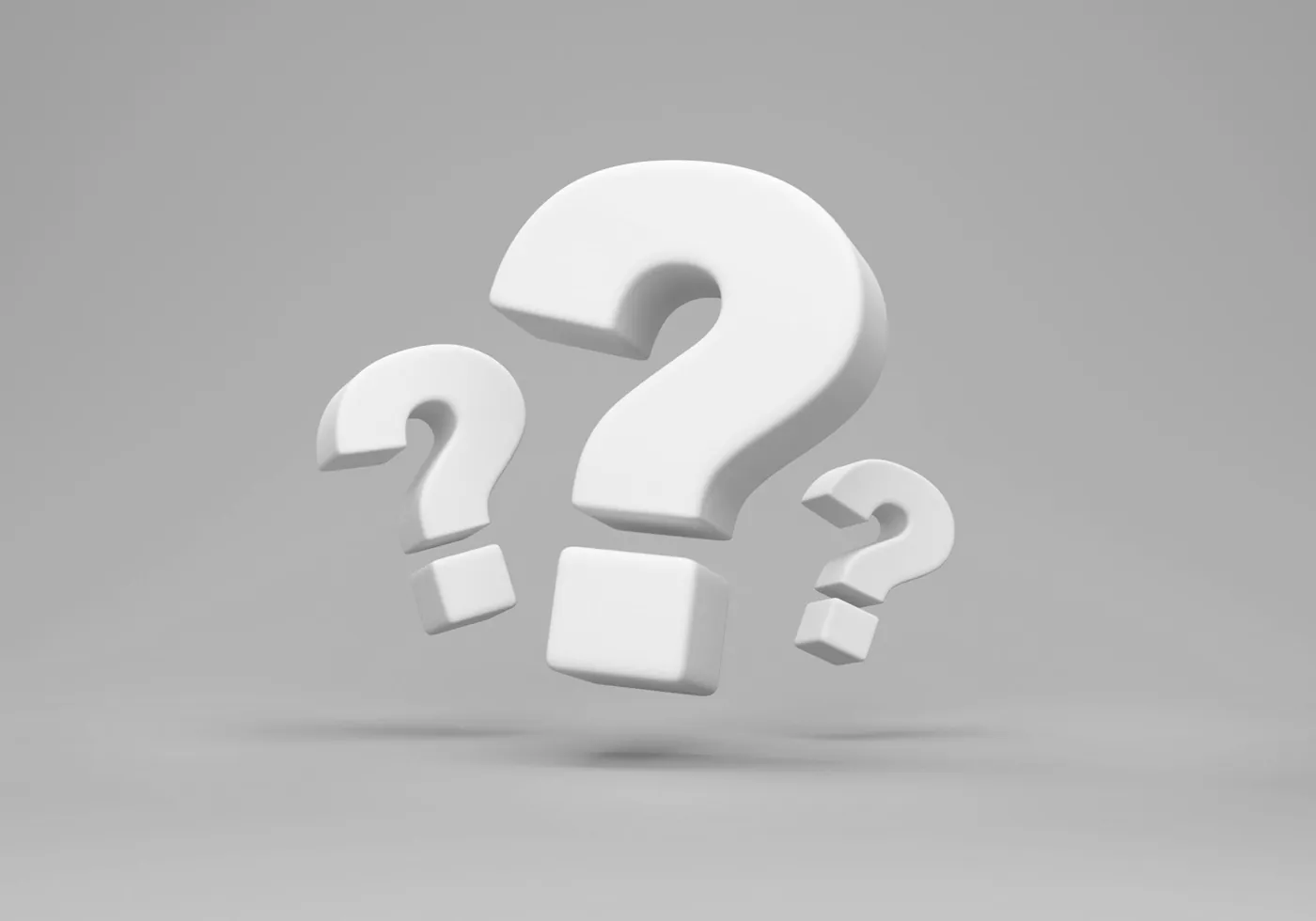 White 3D question marks